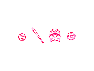 baseball icon baseball bat girl glove hat icon illustration sports