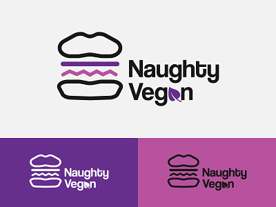 Logo Design branding burger design leaf lips logo logodesign naughty simple vector vegan