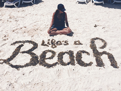 Life's a Beach! beach calligraphy hand lettering lettering script surface lettering
