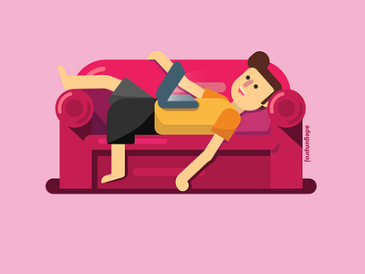 The man lying on the sofa character character design characters design flat flat illustration flatdesign illustration illustrator minimal stay safe stayhome