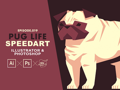 Pug Love Speedart [Adobe Illustrator & Photoshop] dogs illustration illustrator pug speedart the creative pain tutorial vector vector art