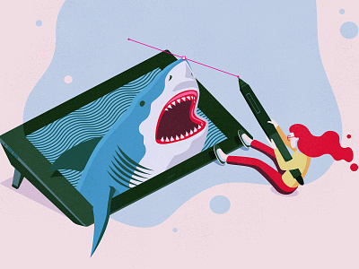 Creative Shark drawing editorial art illustration illustrator sharks the creative pain vector wacom