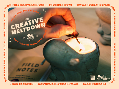 The Creative Meltdown branding candles illustration illustrator logo the creative pain typography vector