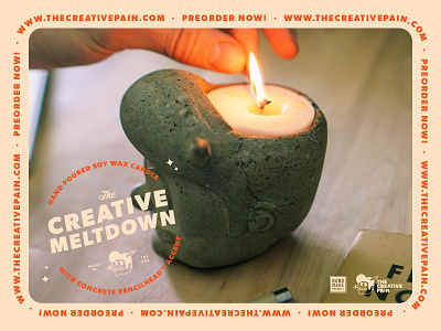 The Creative Meltdown branding candles illustration illustrator kickstarter plants the creative pain typography vector