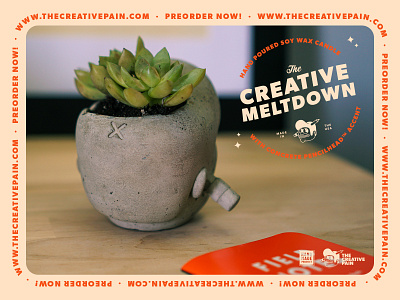 The Creative Meltdown branding candles illustration illustrator plants suculents the creative pain typography vector