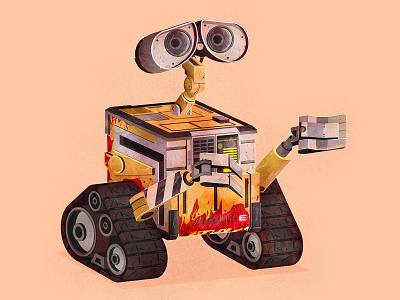 Wall-E branding cartoon eva illustration illustrator pixar robot texture the creative pain vector wall-e