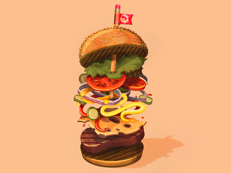 The Creative Hunger adobe branding burger design illustration illustrator summer the creative pain vector wacom