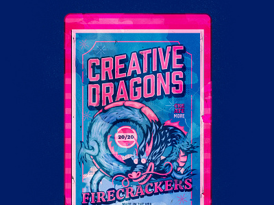 Creative dragons branding creative design dragons fireworks illustration illustrator logo packagedesign simple the creative pain typography vector