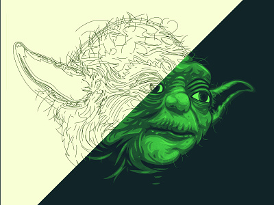 Vector Yoda branding illustration illustrator may the 4th medallion starwar the creative pain vector yoda