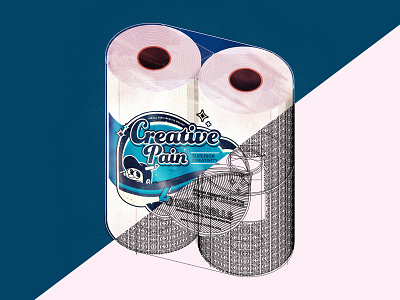 The creative Toilet paper branding illustration illustrator outlines process the creative pain toilet paper typography vector