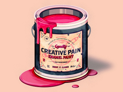 The creative Pain"t" branding icons illustration illustrator logo paint process simple the creative pain typography vector