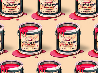 Paint can pattern art branding icons illustration illustrator paint the creative pain typography vector