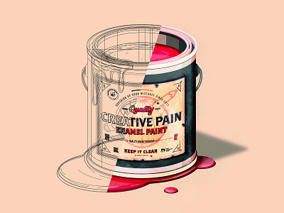 Paint can outlines branding illustration illustrator the creative pain typography vector