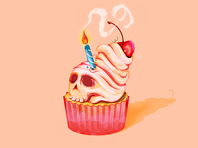 Welcome to 29 29 birthday birthday cake branding cupcake illustration illustrator skull the creative pain vector