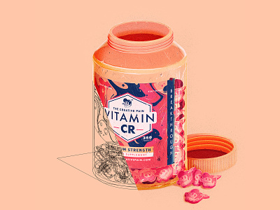 Creative Vitamins {outline mode} branding creative design food illustration illustrator the creative pain typography vector vitamin