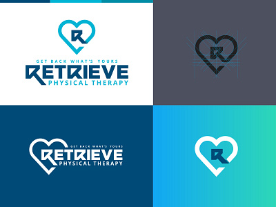 Retrieve logo breakdown branding design grid logo healthcare heart icon icons illustration illustrator logo physical therapy the creative pain typography vector