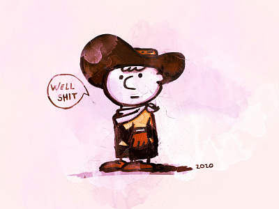 well shit...2020 2020 brushes charlie brown covid19 cowboy illustration illustrator peanuts photoshop snoopy vector western