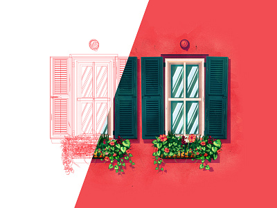 Window outlines charleston illustration illustrator outlines process the creative pain vector window