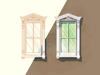 Window outlines charleston flat illustration illustrator outlines sc the creative pain vector windows