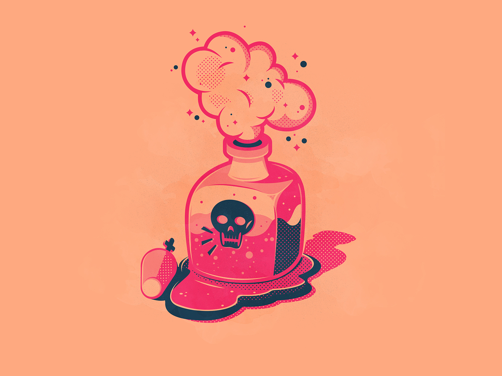 Day 4: Poison skull halloween toxic poison icons branding the creative pain illustrator illustration vector