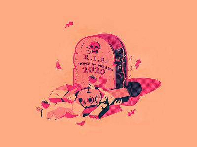 Day 12: Grave dead grave halftones halloween illustration illustrator skull the creative pain vector
