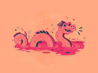 Day 23: Cryptid branding dragon illustration illustrator nessie the creative pain vector