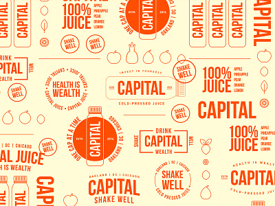 Capital Juice Pattern branding capital flat icons illustration illustrator juice logo the creative pain typography vector