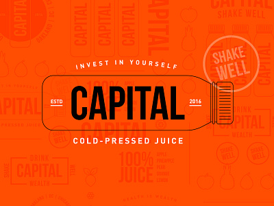 Capital Juice Exploration bottles branding capital cold pressed icons illustration illustrator juice the creative pain vector