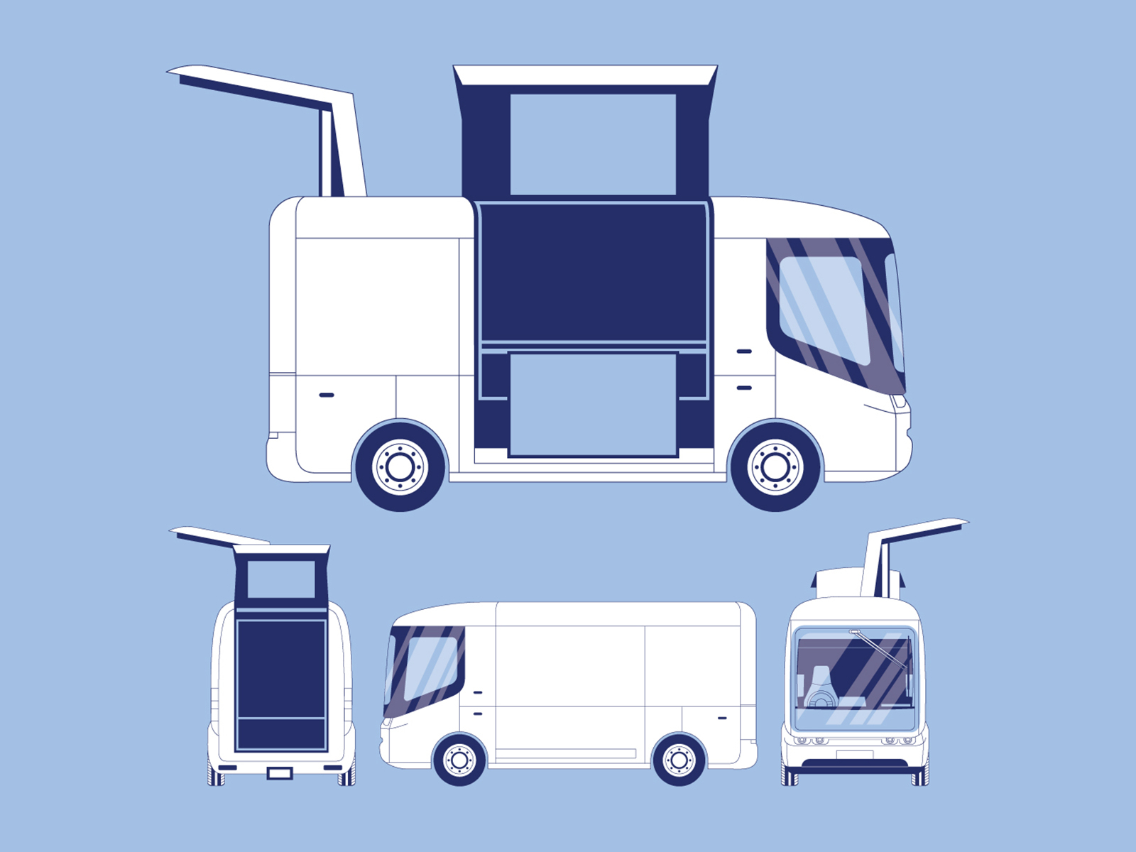 Food truck Mock-up icon illustration illustrator the creative pain truck typography vector