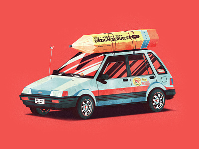 Adobe live - Squatty car Illustration