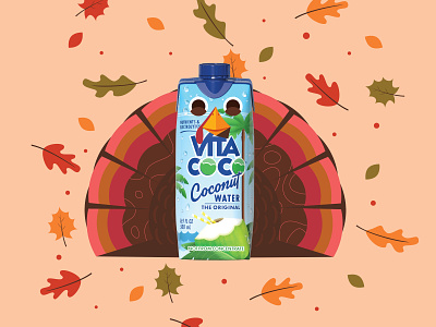 Vita Coco Thanksgiving Turkey branding coconut water fall illustration illustrator thanksgiving the creative pain turkey vector vita coco
