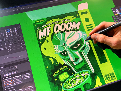 MF DOOM behind the scenes branding icon illustration illustrator mf doom process rip mf doom the creative pain typography vector wacom