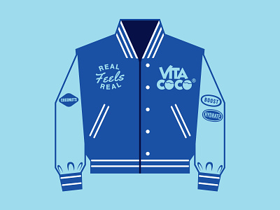 Vita Coco x Varsity Assets branding college design icons illustration illustrator the creative pain varsity jacket vector