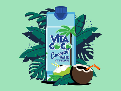 Vita Coco Illustration branding coconut water coconuts illustration illustrator the creative pain vector vita coco