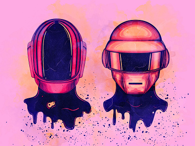 RIP Daft Punk branding electronic illustration illustrator music robots the creative pain vector