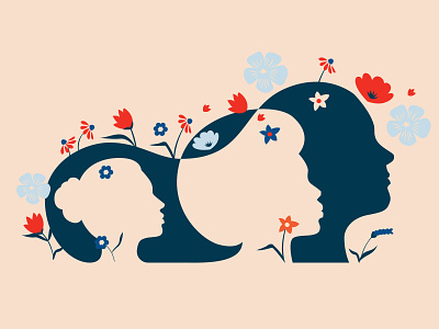 Women united feminist flowers illustration illustrator vector women