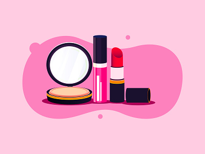 Glam branding editorial fashion flat illustration illustrator lipstick makeup the creative pain vector