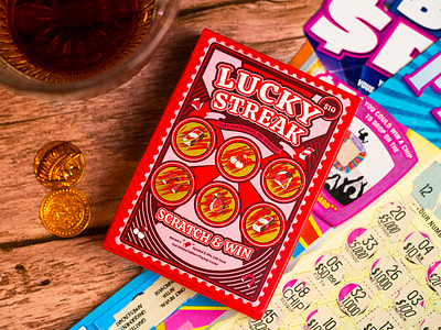 Lucky Streak Playing cards branding design illustration illustrator jackpot lotto lucky scratch off the creative pain typography vector winning