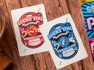 Lucky You branding illustration illustrator logo lottery lotto lucky playingcards scratch off the creative pain typography vector winning