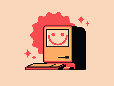 Happy computer apple branding icon icons illustration illustrator lines simple the creative pain vector
