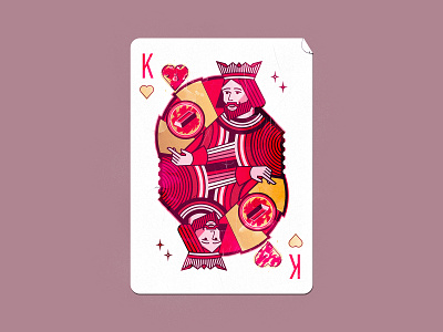 King of hearts branding charms hearts illustration illustrator king lottery lotto lucky playing cards the creative pain typography vector