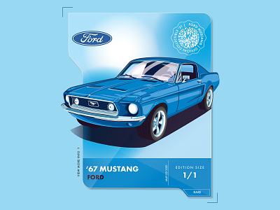 Mustang card 67 branding classic cars ford icons illustration illustrator mustang the creative pain ux vector