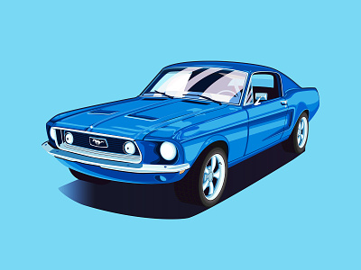 '67 Mustang branding cars classic ford icon illustration illustrator the creative pain vector