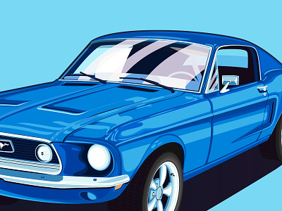 '67 Mustang classic cars ford icons illustration illustrator lines vector