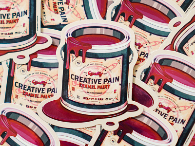 Creative paint sticker branding illustration illustrator the creative pain vector