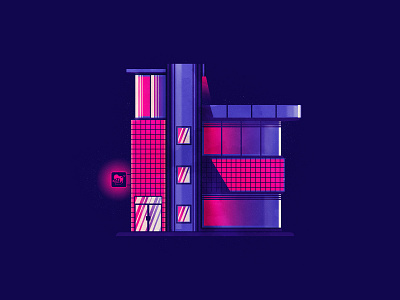 Neon Studio buildings icons illustration illustrator neon studio the creative pain vector vibes