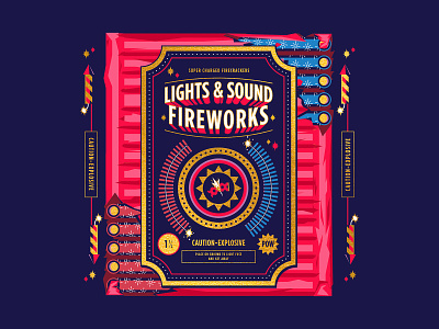 Lights & Sound Fireworks fireworks illustration illustrator lights magic playing cards sound the creative pain type design vector