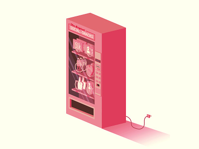 Social Snacks branding illustration illustrator isometric social media the creative pain vector vending machines
