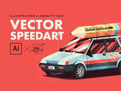 Squatty car speedart branding illustration illustrator speed art squatty cars the creative pain vector