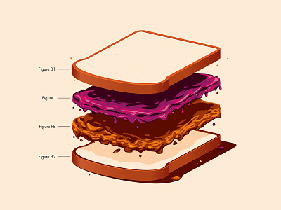 PB & J branding illustration illustrator pbj sandwich the creative pain vector
